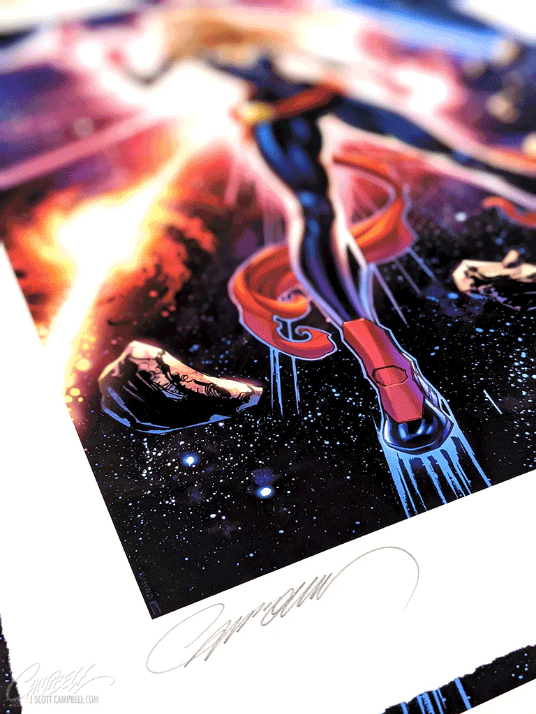 Captain Marvel SIDESHOW Fine Art Giclée AP Print (18 x 24) - Image 3