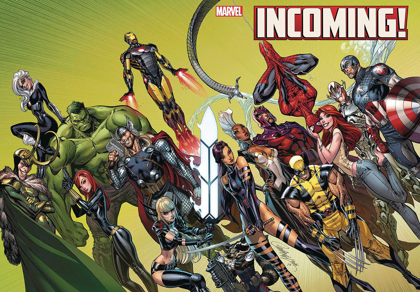 Incoming #1 INCENTIVE 1:500 Women of Marvel GEM J. Scott Campbell (2019) WHITE - Image 3